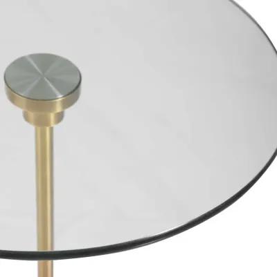 PORTSMOUTH BRUSHED BRASS/WHITE ROUND ACCENT TABLE