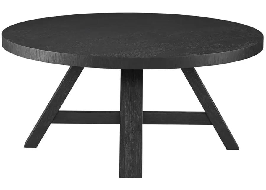 MODERN FARMHOUSE BLACK ROUND COFFEE TABLE