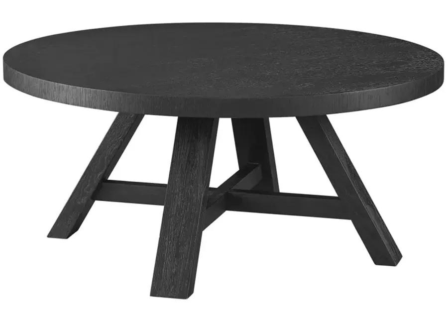 MODERN FARMHOUSE BLACK ROUND COFFEE TABLE