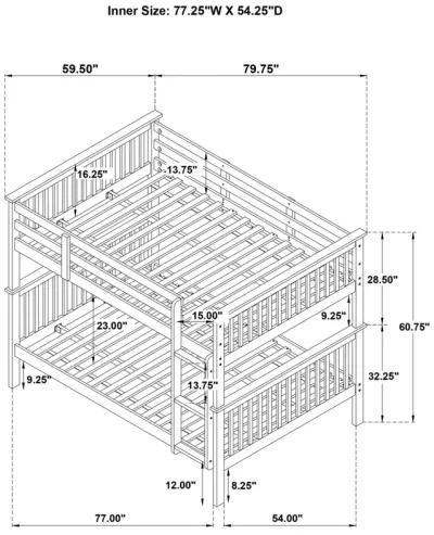 Coaster Chapman Wood Full Over Full Bunk Bed Black