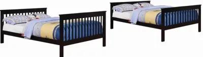 Coaster Chapman Wood Full Over Full Bunk Bed Black