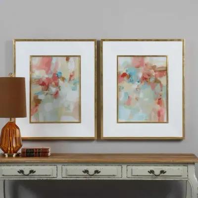 Uttermost a Touch of Blush & Rosewood Fences 2-Piece Art