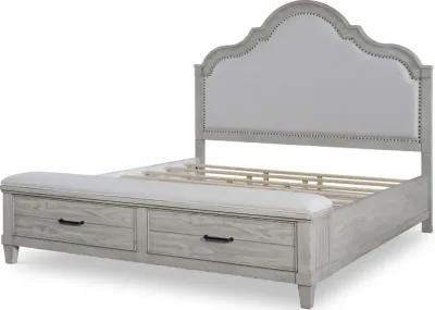 Legacy Classic Upholstered Panel Bed with Storage Footboard Queen Belhaven