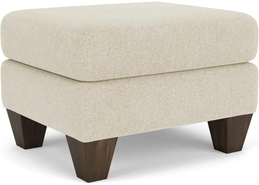 MOXY SHELL OTTOMAN WITH DARK BROWN LEGS