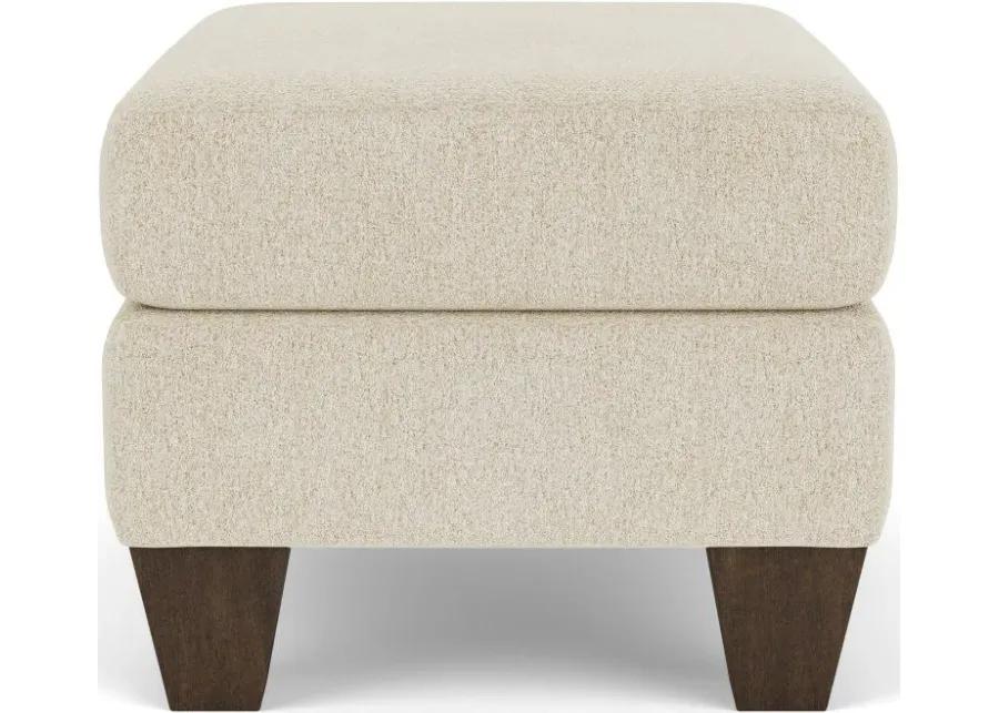 MOXY SHELL OTTOMAN WITH DARK BROWN LEGS