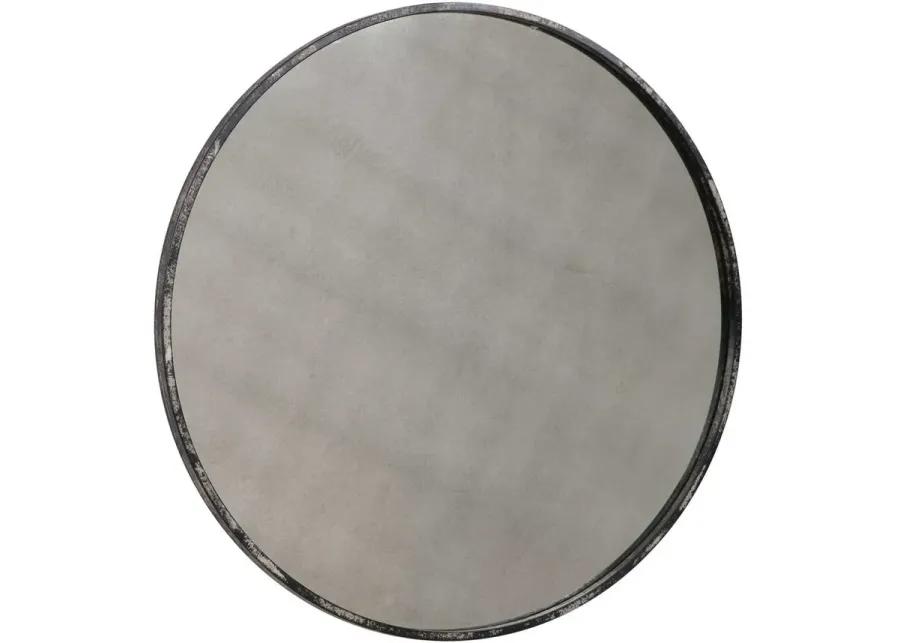 ARGAND INDUSTRIAL BLACK ROUND MIRROR