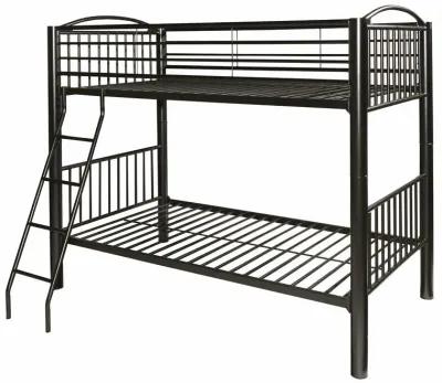 Powell Kids/Teens Heavy Metal Black Twin Over Twin Bunk Bed