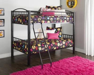 Powell Kids/Teens Heavy Metal Black Twin Over Twin Bunk Bed