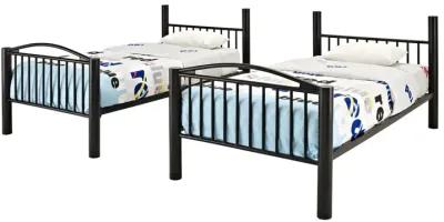 Powell Kids/Teens Heavy Metal Black Twin Over Twin Bunk Bed