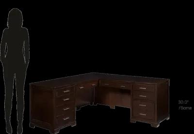 Executive L-Shape Desk - Mocha - Ash Veneer Top