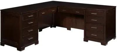 Executive L-Shape Desk - Mocha - Ash Veneer Top