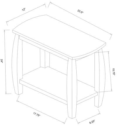 Raphael 1-Shelf Rectangular Wood Side Table Cappuccino