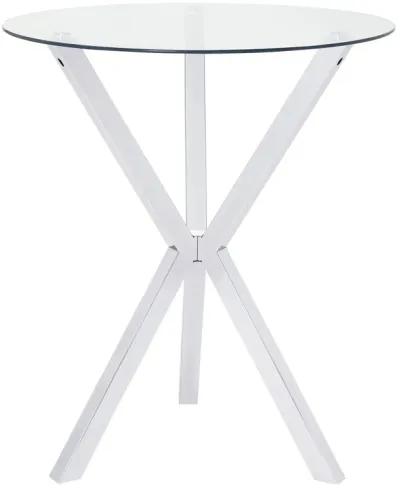 Coaster Denali Round 35 Inch Glass Top Bistro Bar Table Chrome