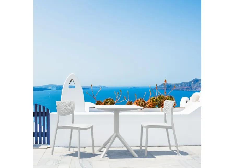 LUCY OUTDOOR BISTRO SET 3-PC WITH 27" TABLE TOP WHITE