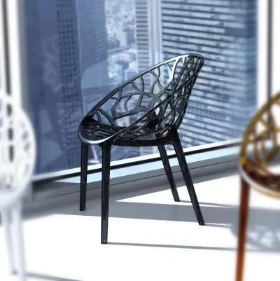 Crystal Polycarbonate Modern Dining Chair Transparent Black