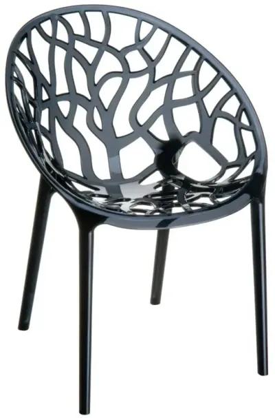 Crystal Polycarbonate Modern Dining Chair Transparent Black