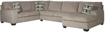 Ashley Ballinasloe 3-Piece Sectional with Chaise Right-Arm Facing Platinum