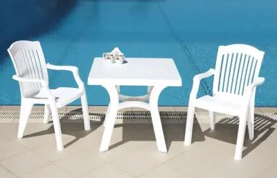 31 Inch Viva Resin Square Outdoor Dining Table White