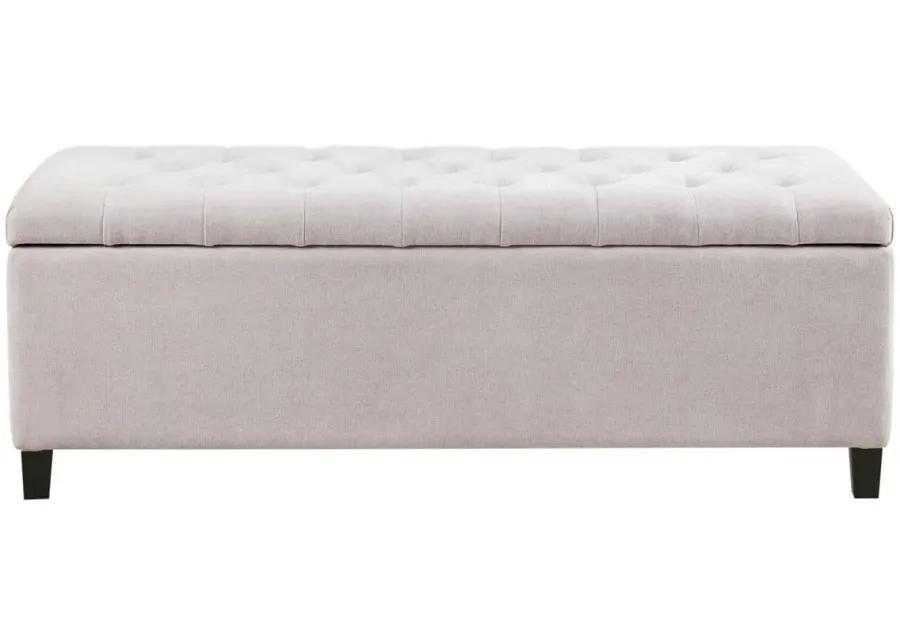 MADISON PARK NATURAL SHANDRA TUFTED TOP STORAGE BENCH