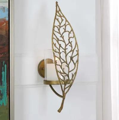 Uttermost Woodland Treasure Gold Candle Sconce