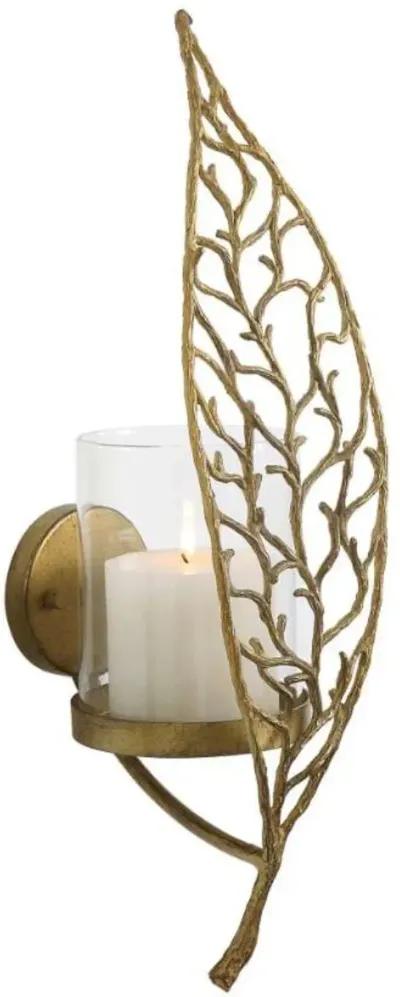 Uttermost Woodland Treasure Gold Candle Sconce