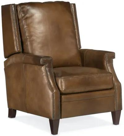 Hooker Furniture Collin Manual Push Back Checkmate Pawn Recliner Leather Chair