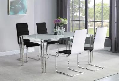 Pauline Rectangular 64 Inch Glass Top Dining Table Chrome