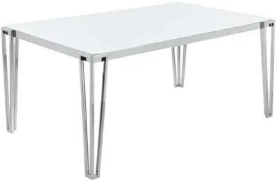 Pauline Rectangular 64 Inch Glass Top Dining Table Chrome