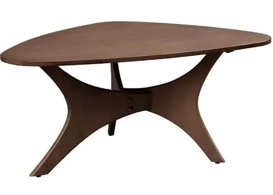 INK+IVY BROWN BLAZE TRIANGLE WOOD COFFEE TABLE