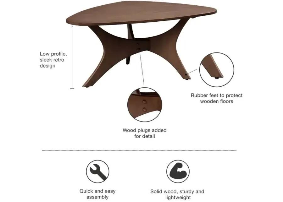 INK+IVY BROWN BLAZE TRIANGLE WOOD COFFEE TABLE