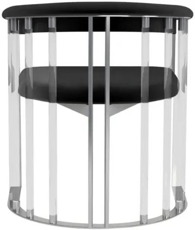 TRISHA BLACK/CHROME ACRYLIC & STEEL BARREL ARM CHAIR