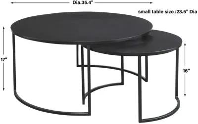 Uttermost Barnette 2-Piece Oxidized Black Modern Nesting Coffee Tables