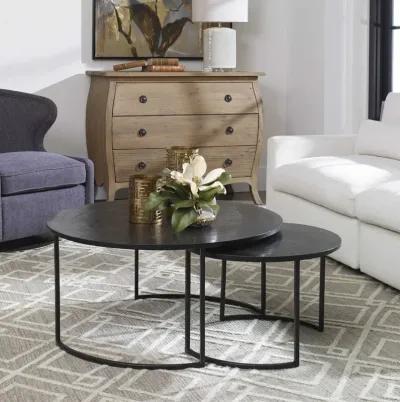 Uttermost Barnette 2-Piece Oxidized Black Modern Nesting Coffee Tables