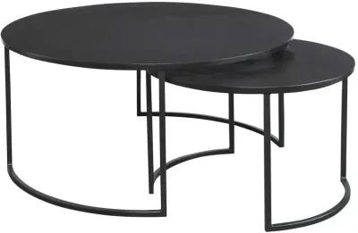 Uttermost Barnette 2-Piece Oxidized Black Modern Nesting Coffee Tables