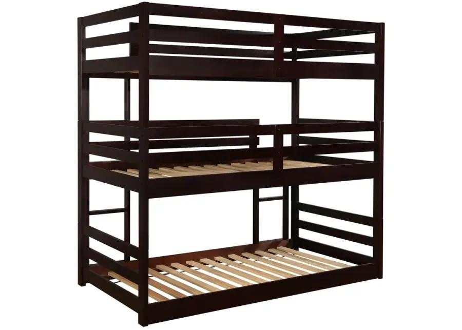 SANDLER TRIPLE TWIN BUNK BED CAPPUCCINO SANDLER COLLECTION