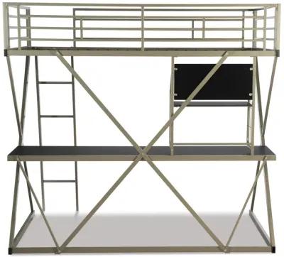 Powell Kids/Teens Pewter Student Loft Bed