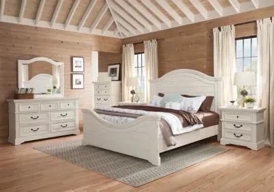 American Woodcrafters Stonebrook Complete Queen Bed in Distressed Antique White