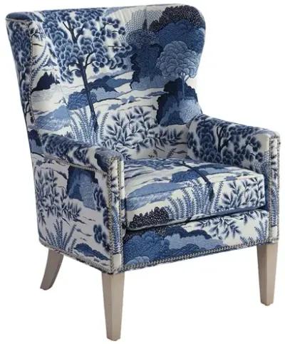 Barclay Butera Upholstery by Barclay Butera Upholstery Blue & White Avery Wing Chair