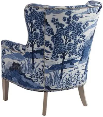 Barclay Butera Upholstery by Barclay Butera Upholstery Blue & White Avery Wing Chair