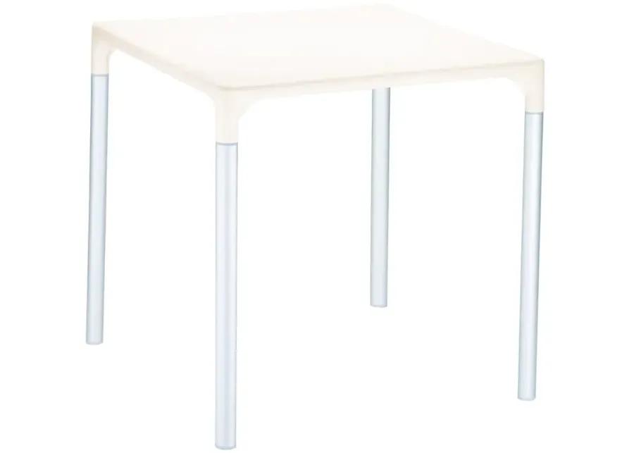 MANGO ALU SQUARE TABLE BEIGE 28"