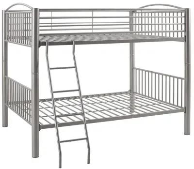 HEAVY METAL PEWTER FULL OVER FULL BUNK BED