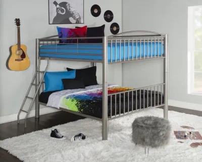 HEAVY METAL PEWTER FULL OVER FULL BUNK BED