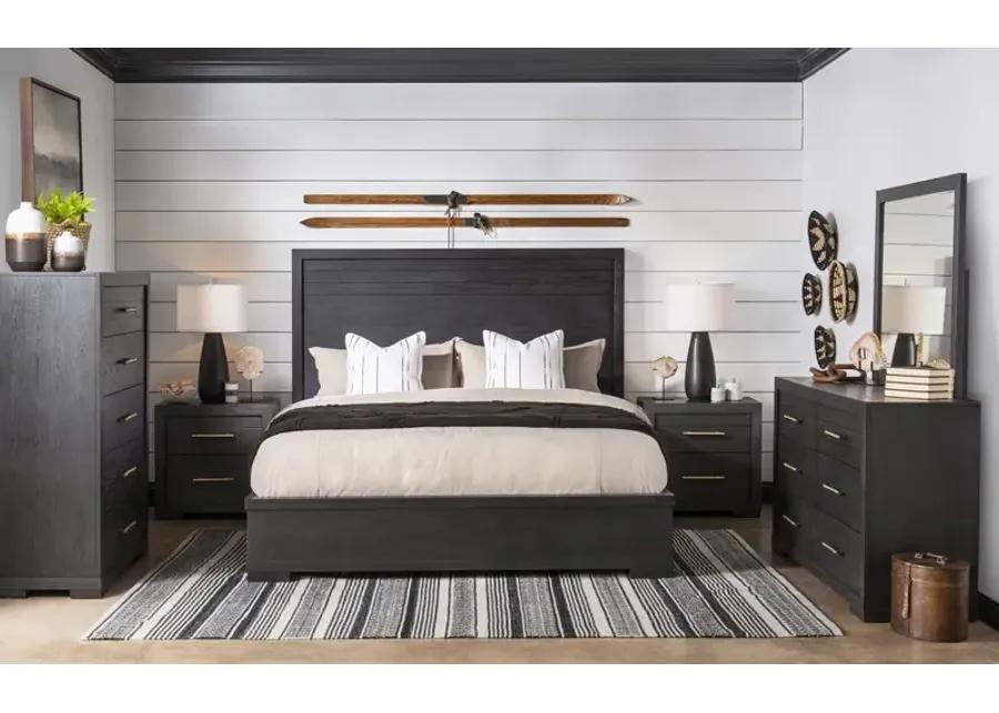 COMPLETE PANEL BED QUEEN DARK OAK FINISH - WESTWOOD DARK