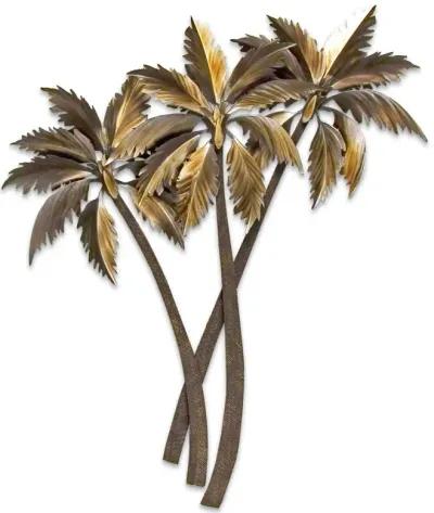 Copper Art Triple Palasari Palms Wall Art