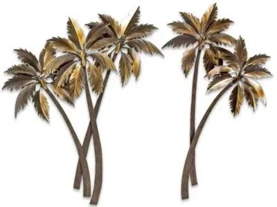 Copper Art Triple Palasari Palms Wall Art