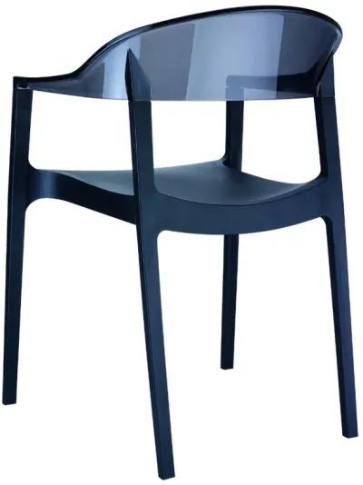 Compamia Carmen Modern Dining Chair Black Seat Transparent Black Back