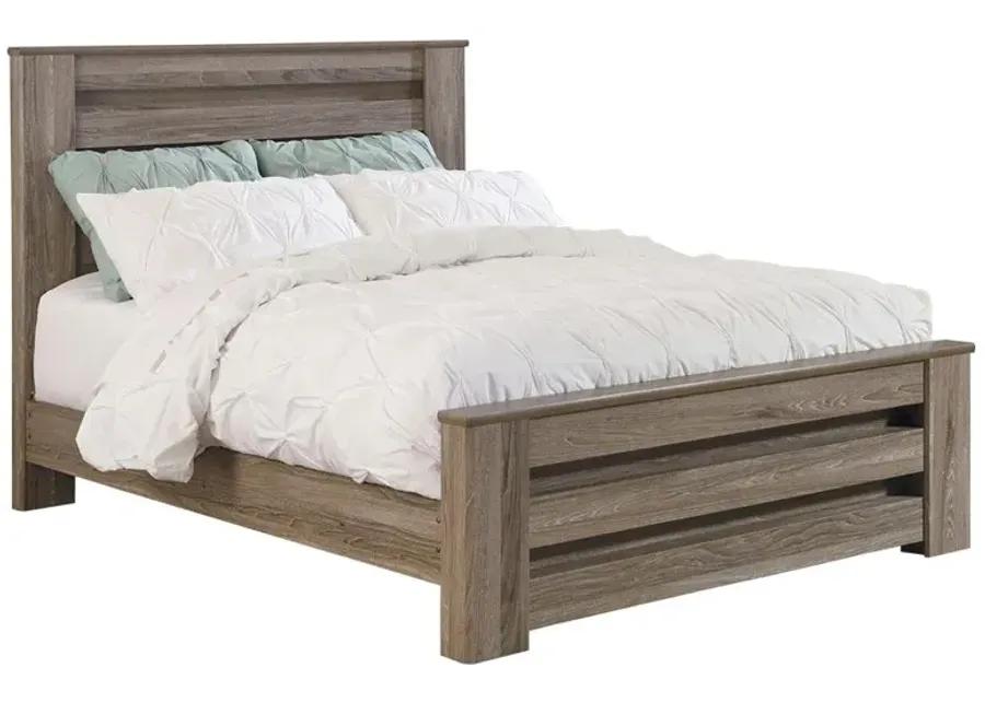 Zelen Warm Gray Queen Panel Bed