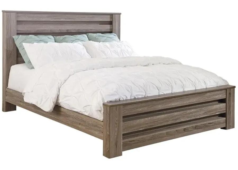 Zelen Warm Gray Queen Panel Bed