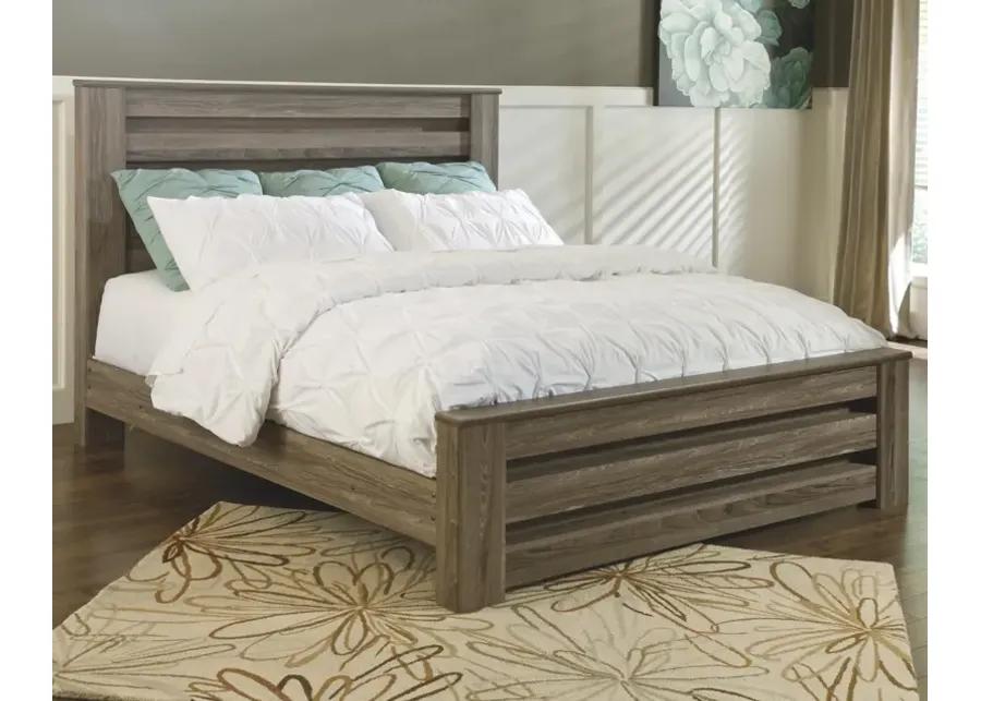 Zelen Warm Gray Queen Panel Bed