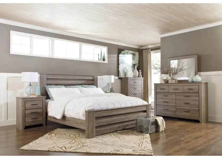 Zelen Warm Gray Queen Panel Bed